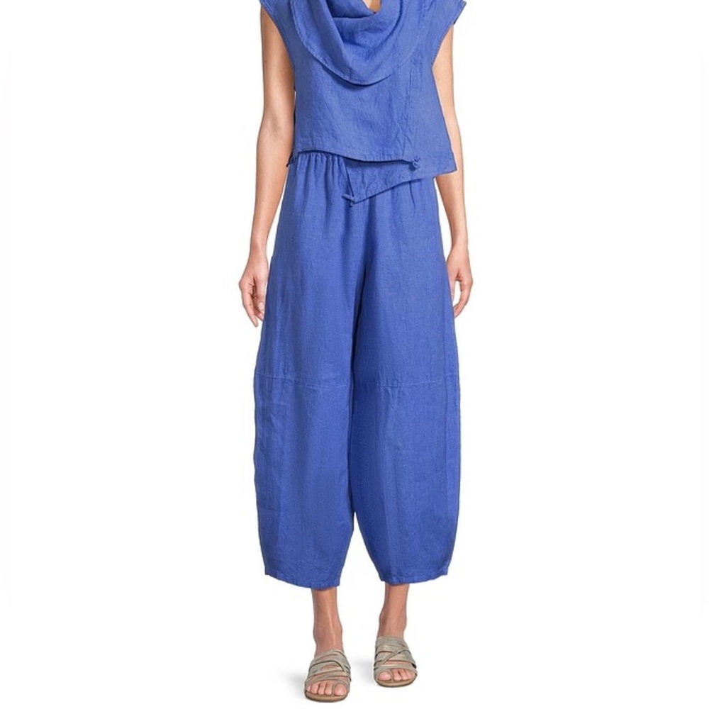 bryn Walker Blue wide leg linen pants